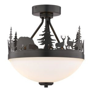 Vaxcel - C0374 - Two Light Semi-Flush Mount - Acadia - Bronze