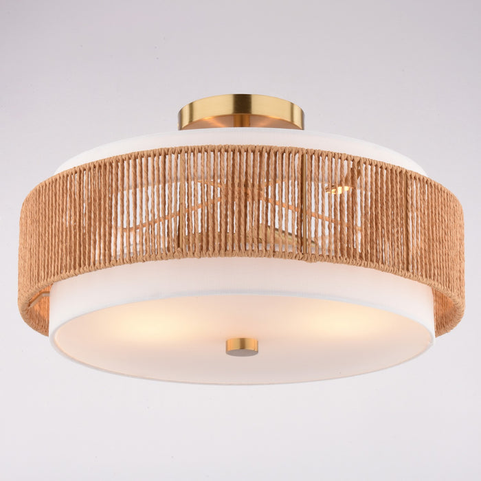 Vaxcel - C0375 - Two Light Semi-Flush Mount - Abbotsford - Muted Brass