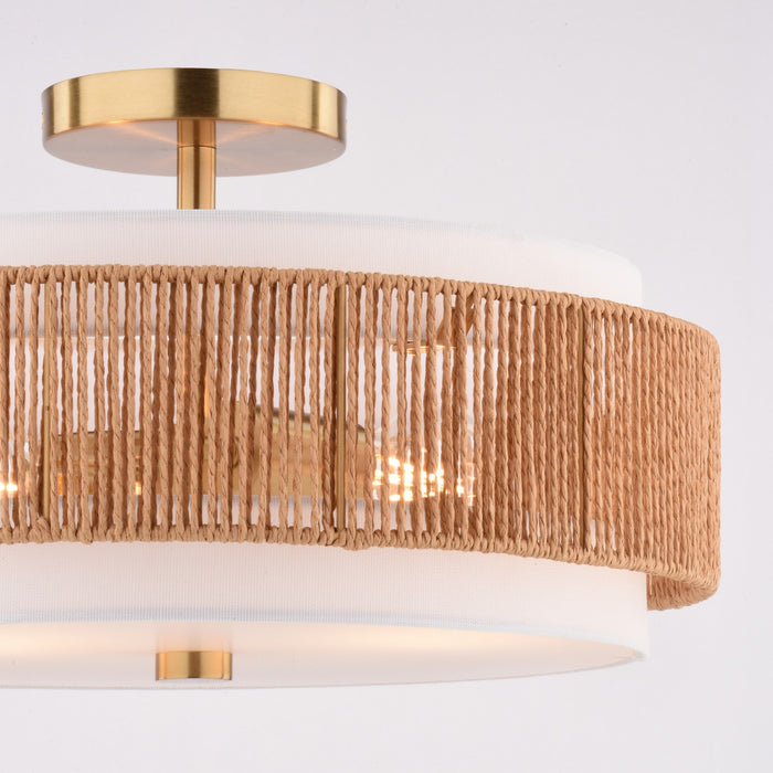 Vaxcel - C0375 - Two Light Semi-Flush Mount - Abbotsford - Muted Brass