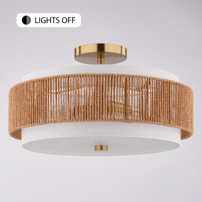Vaxcel - C0375 - Two Light Semi-Flush Mount - Abbotsford - Muted Brass