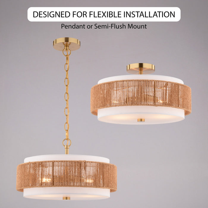 Vaxcel - P0475 - Two Light Pendant - Abbotsford - Muted Brass