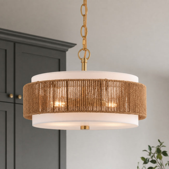 Vaxcel - P0475 - Two Light Pendant - Abbotsford - Muted Brass