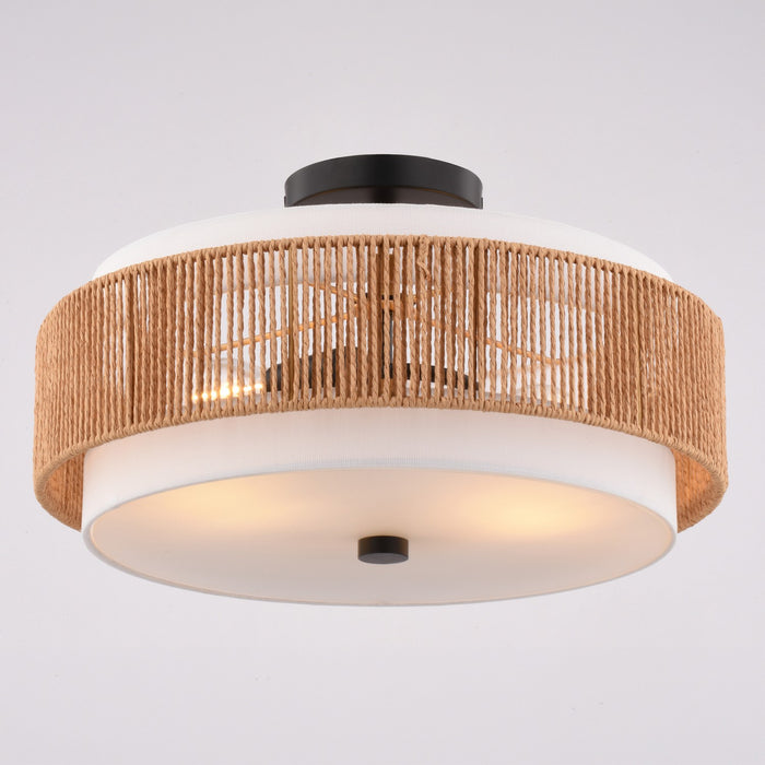 Vaxcel - C0376 - Two Light Semi-Flush Mount - Abbotsford - Matte Black