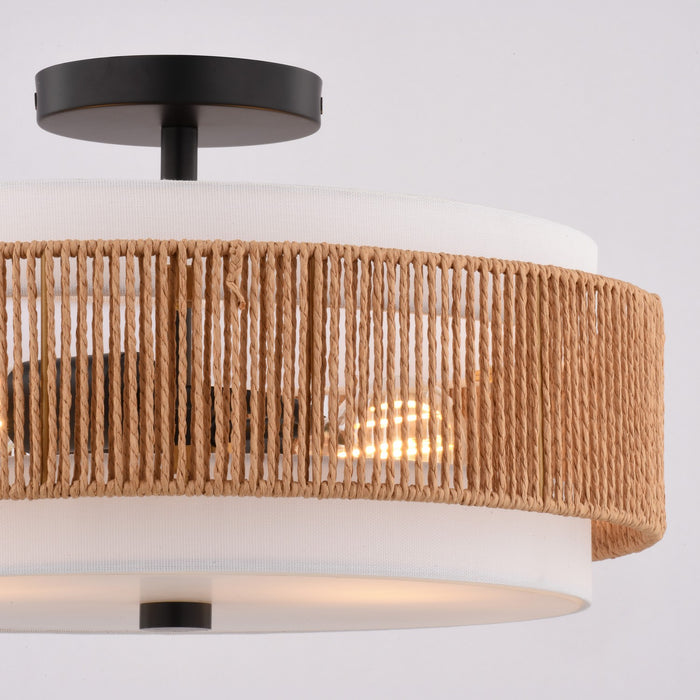 Vaxcel - C0376 - Two Light Semi-Flush Mount - Abbotsford - Matte Black