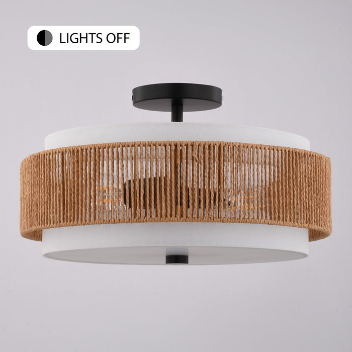 Vaxcel - C0376 - Two Light Semi-Flush Mount - Abbotsford - Matte Black