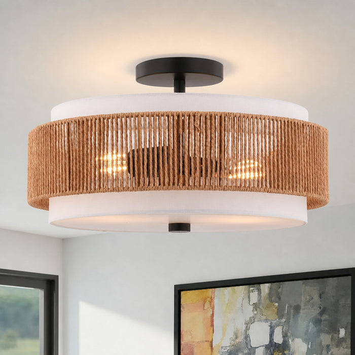 Vaxcel - C0376 - Two Light Semi-Flush Mount - Abbotsford - Matte Black