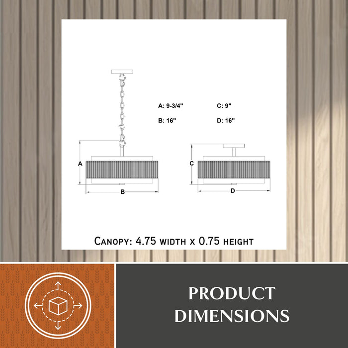 Vaxcel - P0476 - Two Light Pendant - Abbotsford - Matte Black