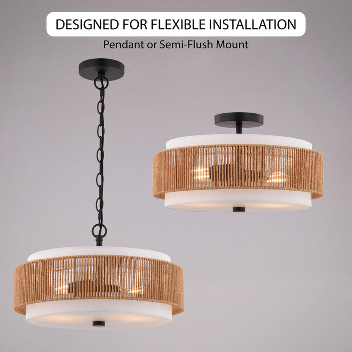 Vaxcel - P0476 - Two Light Pendant - Abbotsford - Matte Black