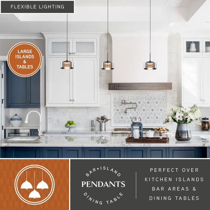 Vaxcel - P0462 - LED Mini Pendant - Whitney - Textured Black