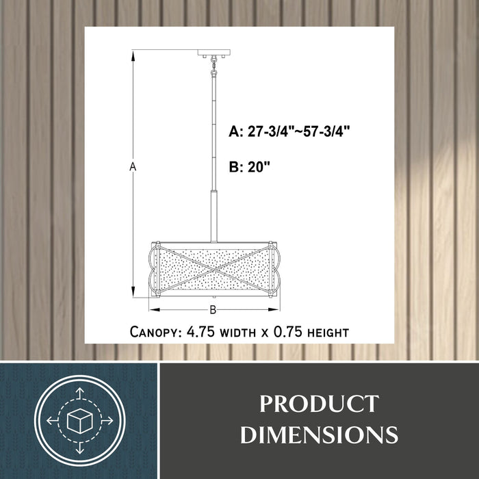 Vaxcel - P0468 - Four Light Pendant - Harrison - Matte Black