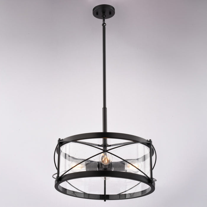 Vaxcel - P0468 - Four Light Pendant - Harrison - Matte Black