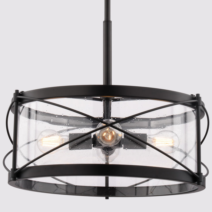 Vaxcel - P0468 - Four Light Pendant - Harrison - Matte Black