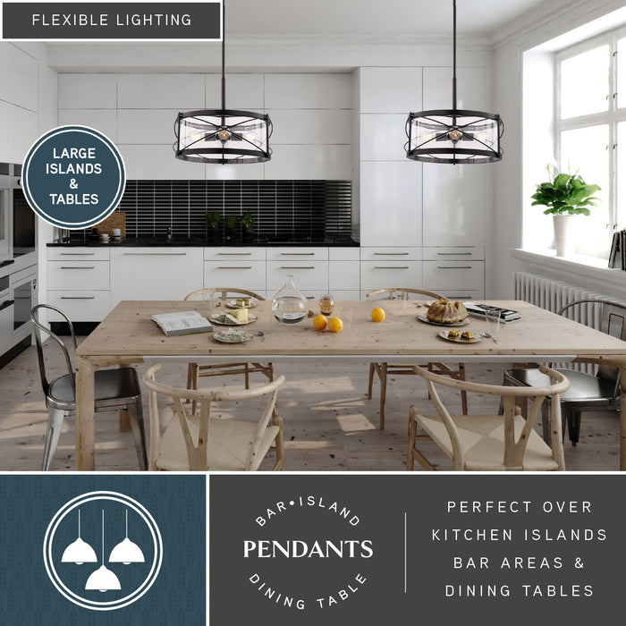 Vaxcel - P0468 - Four Light Pendant - Harrison - Matte Black