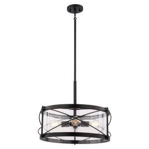 Vaxcel - P0468 - Four Light Pendant - Harrison - Matte Black