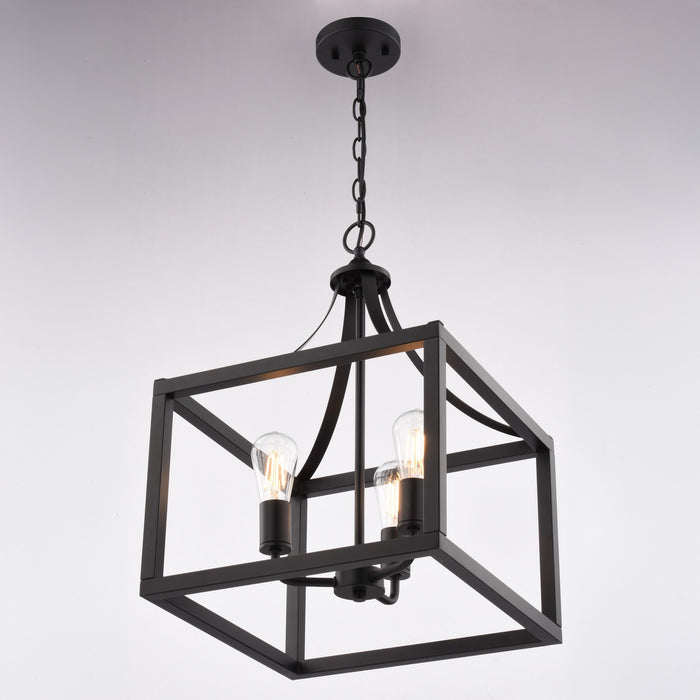 Vaxcel - P0469 - Three Light Pendant - Pratt - Matte Black
