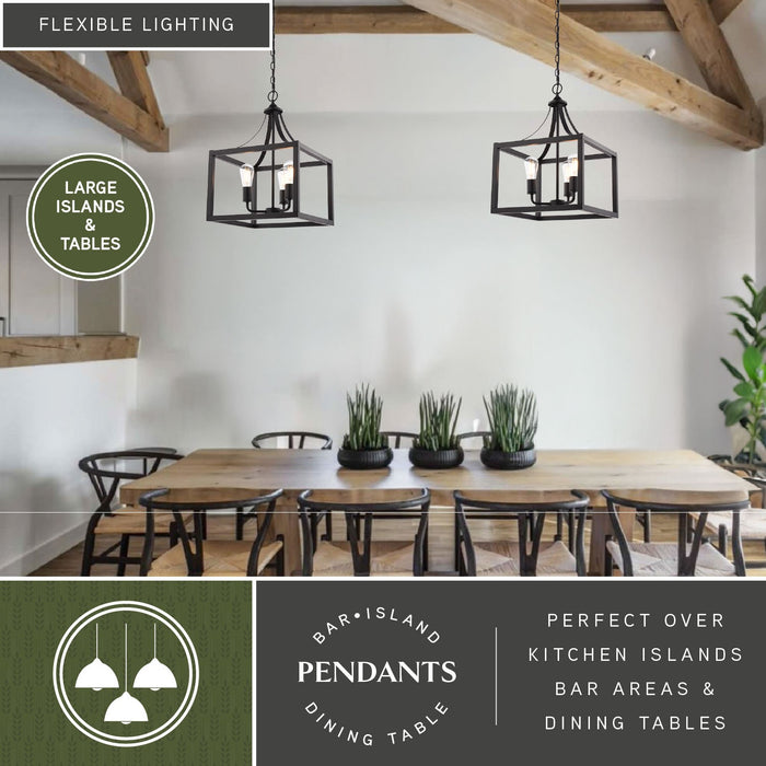 Vaxcel - P0469 - Three Light Pendant - Pratt - Matte Black