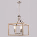 Vaxcel - P0470 - Three Light Pendant - Pratt - Satin Nickel and Light Oak