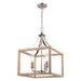 Vaxcel - P0470 - Three Light Pendant - Pratt - Satin Nickel and Light Oak