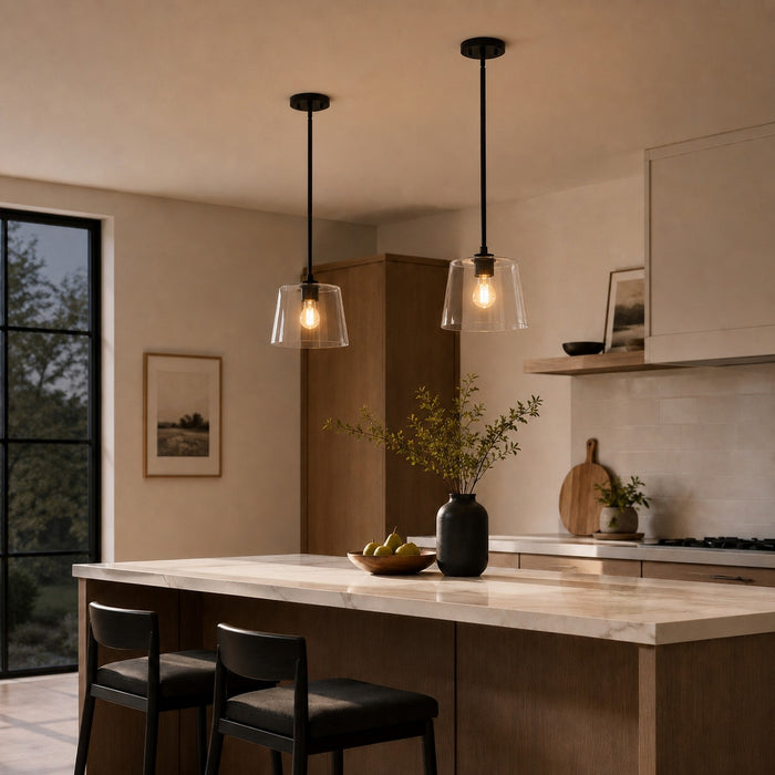 Vaxcel - P0472 - One Light Pendant - Evanston - Matte Black