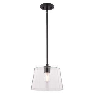 Vaxcel - P0472 - One Light Pendant - Evanston - Matte Black