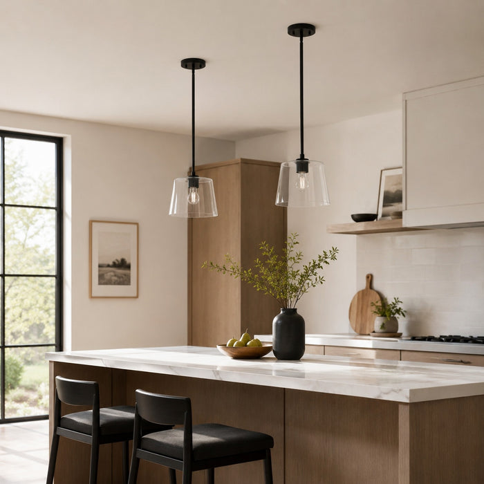 Vaxcel - P0472 - One Light Pendant - Evanston - Matte Black