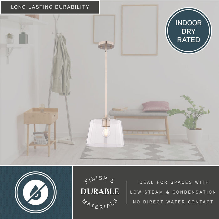 Vaxcel - P0473 - One Light Pendant - Evanston - Satin Nickel