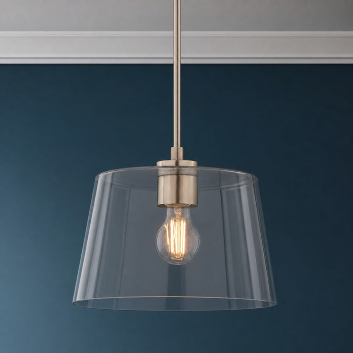 Vaxcel - P0473 - One Light Pendant - Evanston - Satin Nickel