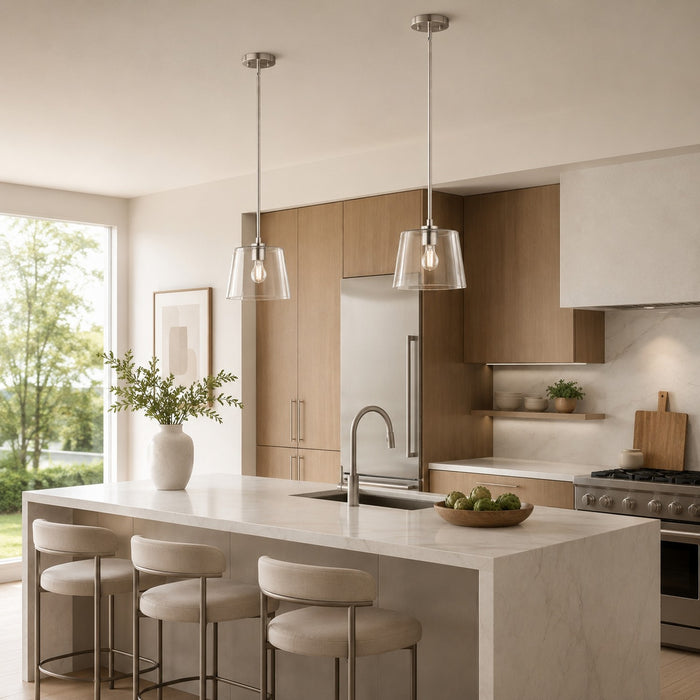 Vaxcel - P0473 - One Light Pendant - Evanston - Satin Nickel