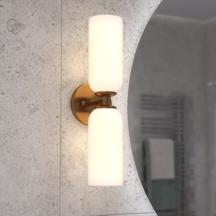 Vaxcel - W0566 - Two Light Wall Sconce - Shelby - Natural Brass