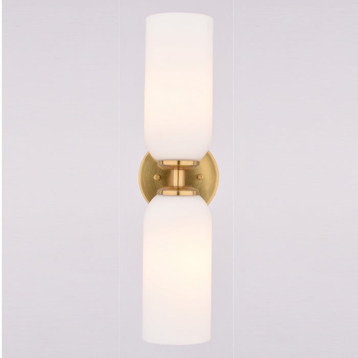 Vaxcel - W0566 - Two Light Wall Sconce - Shelby - Natural Brass