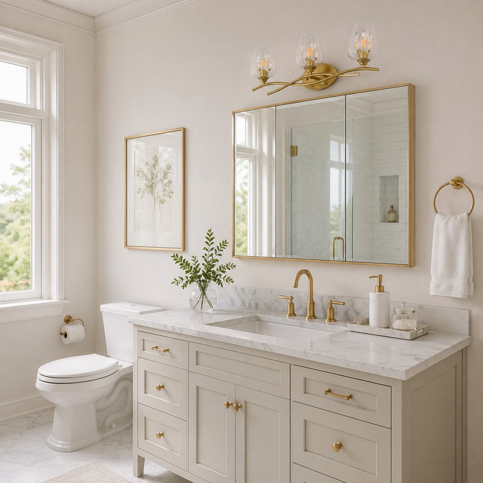 Vaxcel - W0567 - Three Light Vanity - Wilmette - Champagne Gold