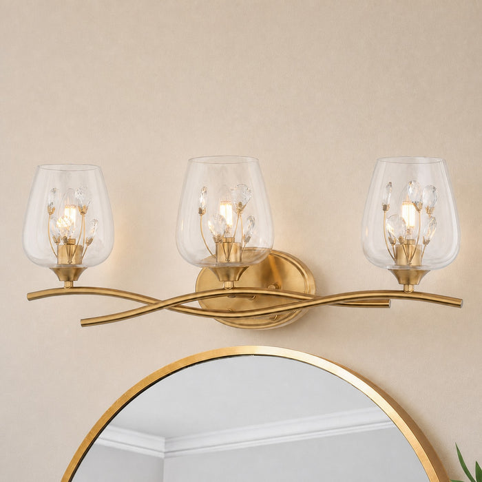 Vaxcel - W0567 - Three Light Vanity - Wilmette - Champagne Gold