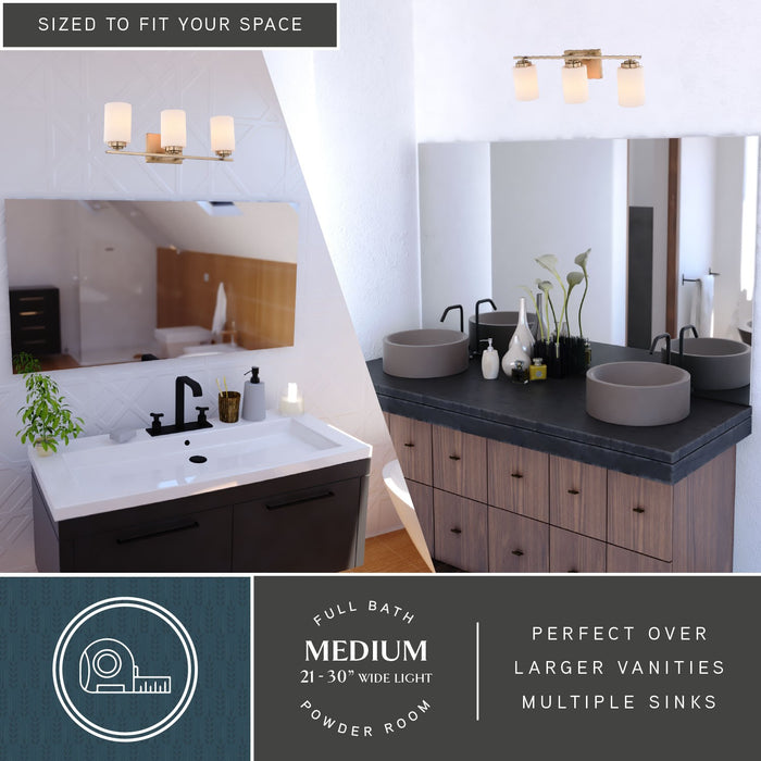 Vaxcel - W0572 - Three Light Vanity - Park Ridge - Champagne Gold
