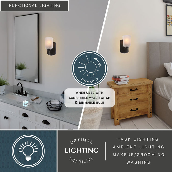 Vaxcel - W0573 - One Light Vanity - Laurelhurst - Matte Black
