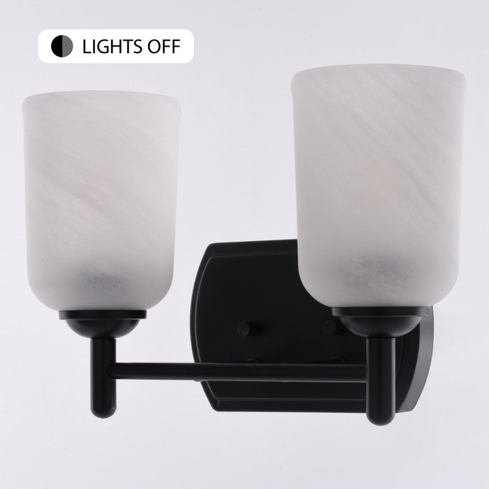 Vaxcel - W0575 - Two Light Vanity - Laurelhurst - Matte Black