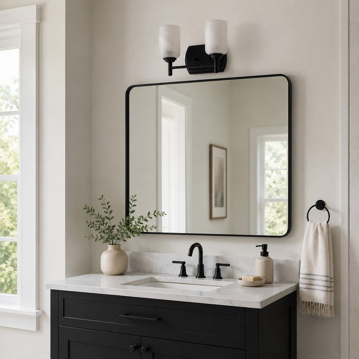 Vaxcel - W0575 - Two Light Vanity - Laurelhurst - Matte Black