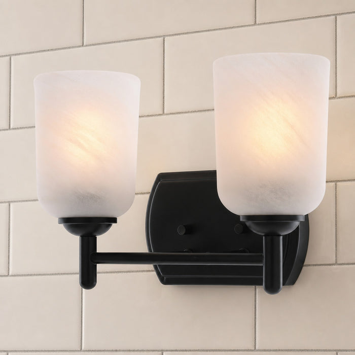Vaxcel - W0575 - Two Light Vanity - Laurelhurst - Matte Black