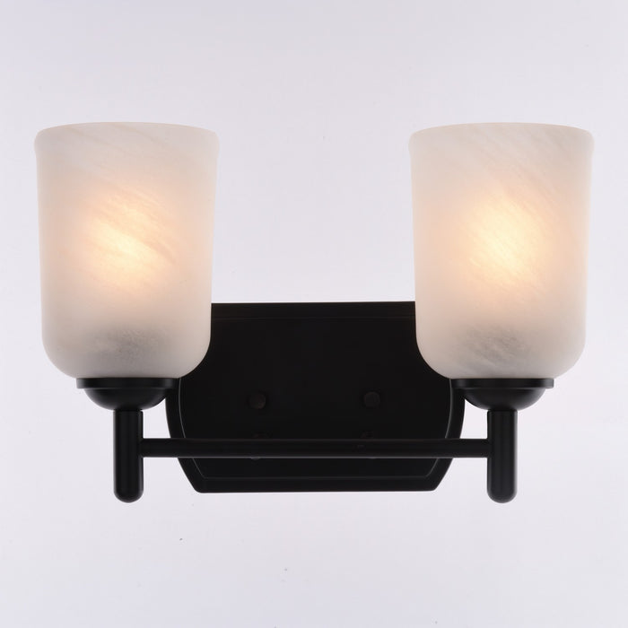 Vaxcel - W0575 - Two Light Vanity - Laurelhurst - Matte Black