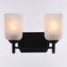 Vaxcel - W0575 - Two Light Vanity - Laurelhurst - Matte Black