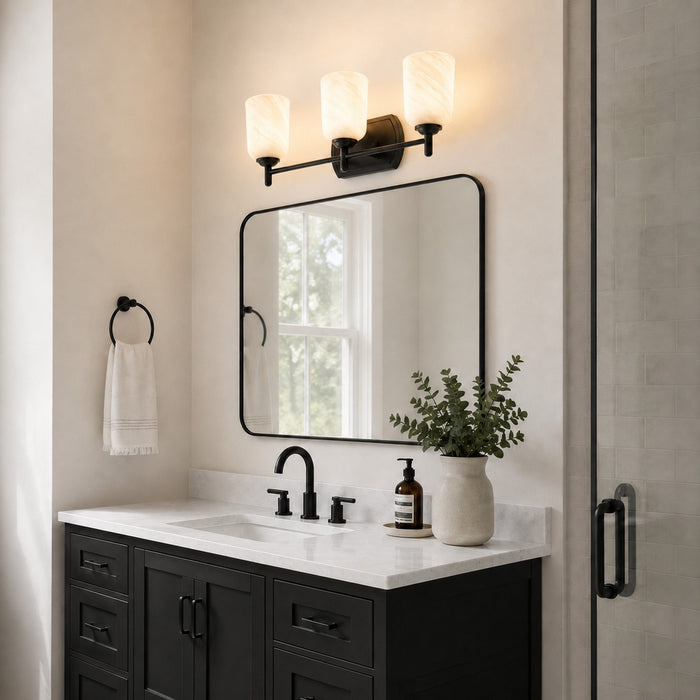 Vaxcel - W0577 - Three Light Vanity - Laurelhurst - Matte Black