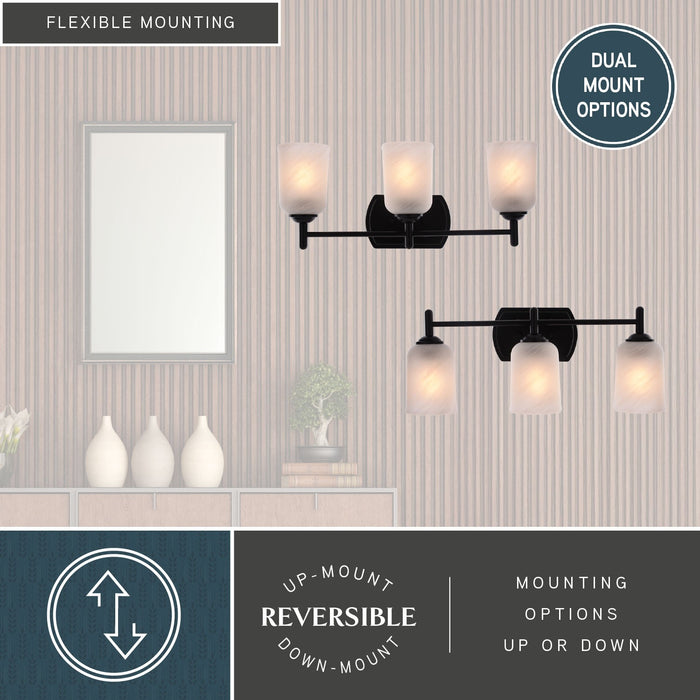 Vaxcel - W0577 - Three Light Vanity - Laurelhurst - Matte Black