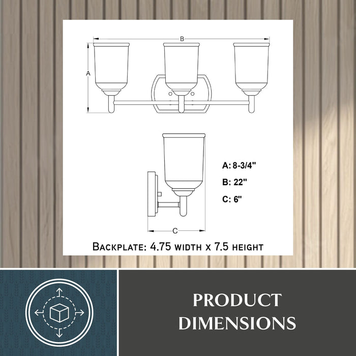 Vaxcel - W0578 - Three Light Vanity - Laurelhurst - Satin Nickel