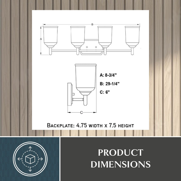 Vaxcel - W0579 - Four Light Vanity - Laurelhurst - Matte Black