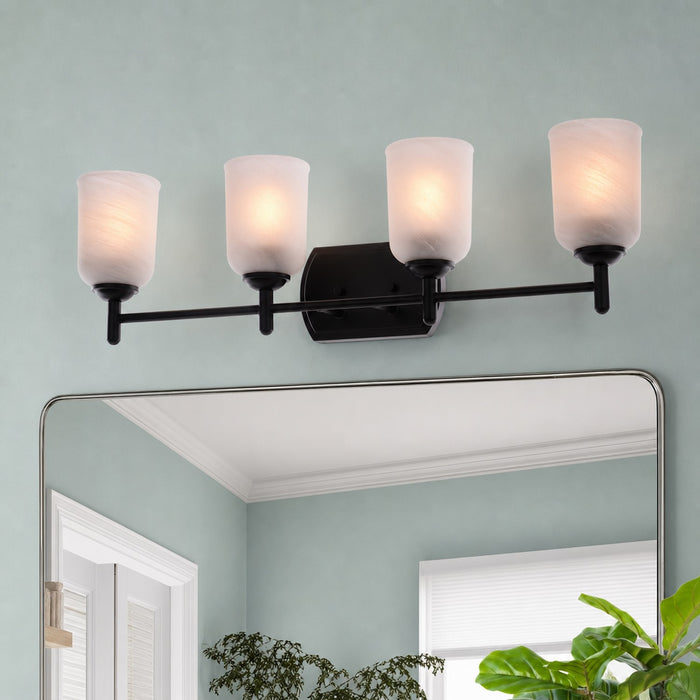 Vaxcel - W0579 - Four Light Vanity - Laurelhurst - Matte Black