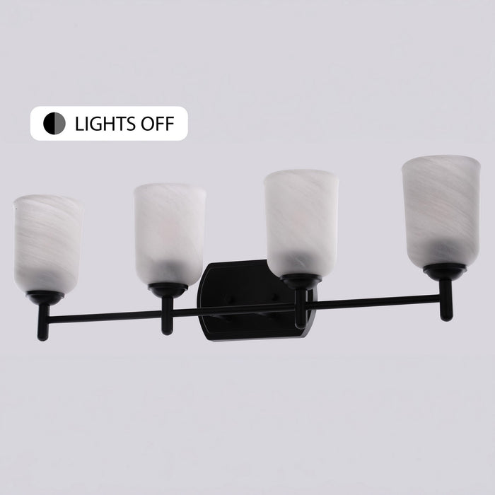 Vaxcel - W0579 - Four Light Vanity - Laurelhurst - Matte Black