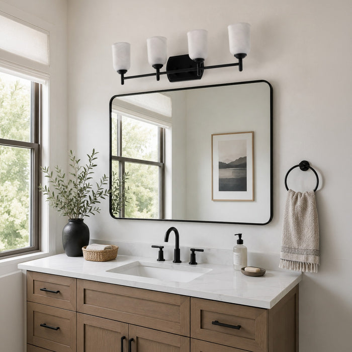 Vaxcel - W0579 - Four Light Vanity - Laurelhurst - Matte Black