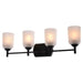 Vaxcel - W0579 - Four Light Vanity - Laurelhurst - Matte Black