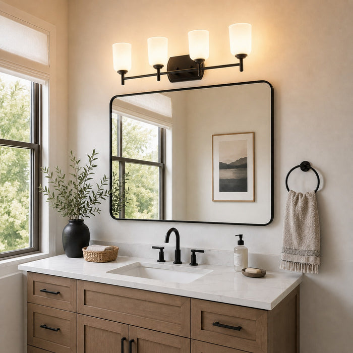 Vaxcel - W0579 - Four Light Vanity - Laurelhurst - Matte Black