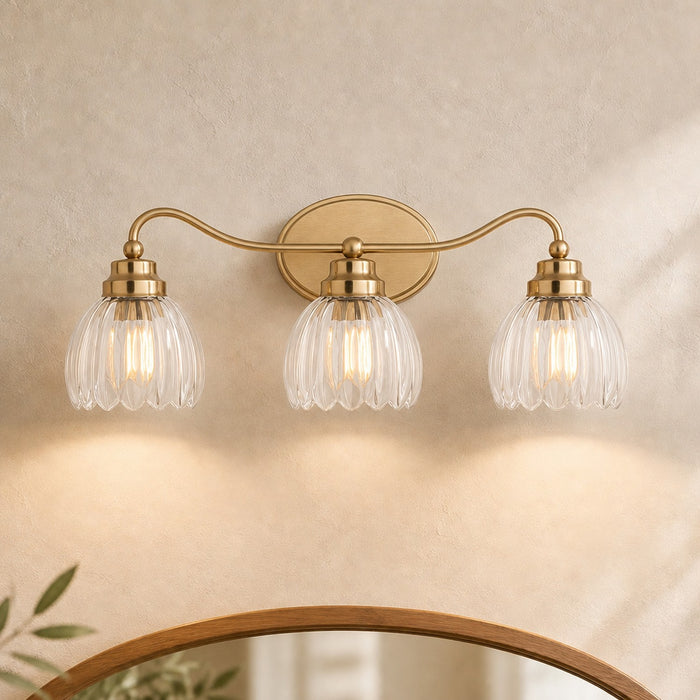 Vaxcel - W0581 - Three Light Vanity - Shirley - Champagne Gold