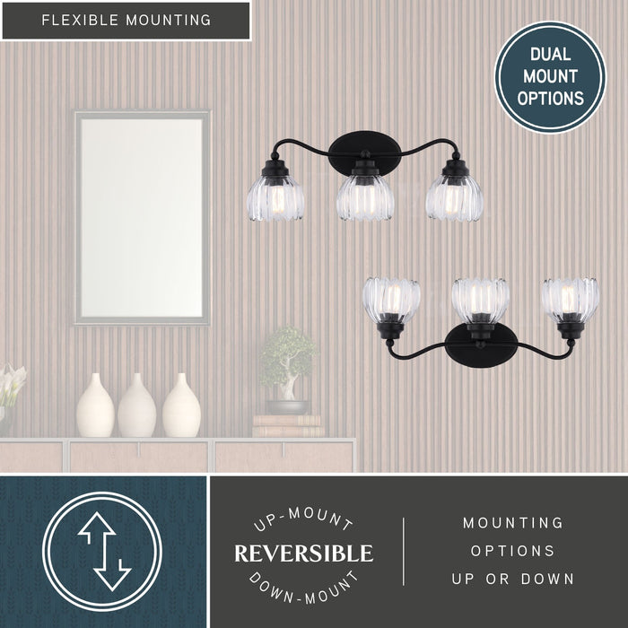 Vaxcel - W0582 - Three Light Vanity - Shirley - Matte Black